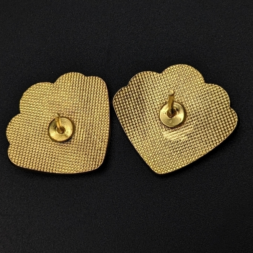 Retro-vintage Lot of 2 Red & Gold Toned Earrings - 1 Signed AVON (Cherries) - Picture 8 of 11